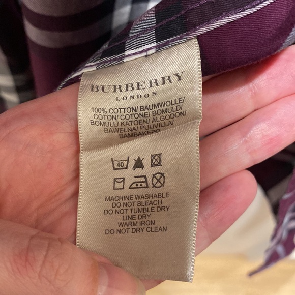 Authentic purple Burberry cotton button up - Picture 4 of 5